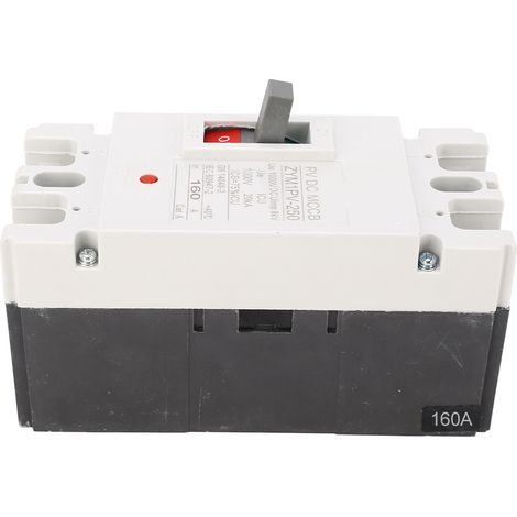 Disjoncteur CC 2P 160A 20KA, boîtier en plastique, contacts en alliage d'argent, protection contre les courts-circuits, 1000V (1/5)