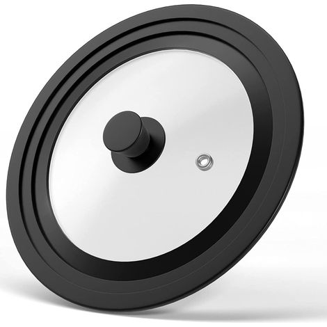 Couvercles universels pour casseroles, poêles – Convient aux ustensiles de cuisine de 28 cm, 30 cm et 32 cm de diamètre, verre trempé avec bord en silicone haute résistance à la (1/5)