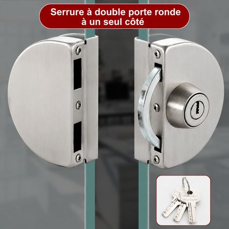 Serrure pour porte double en verre sans perçage 803 acier inoxydable 304 clé extérieure 803 304 réf 0128 1 kg – Livraison gratuite