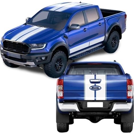 5 pegatinas de vinilo para coche: capó,portón trasero. Diseños de rayas y gráficos geniales. Pegatinas compatibles con Ford Ranger 2015,2016