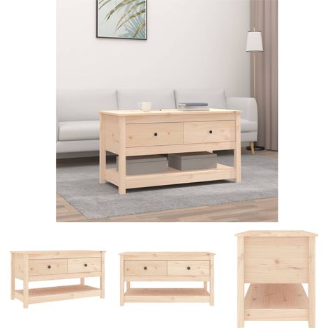 Wohnzimmer Tisch - vidaXL Couchtisch 102x49x55 cm Massivholz Kiefer - Stauraum Couchtisch (1/5)