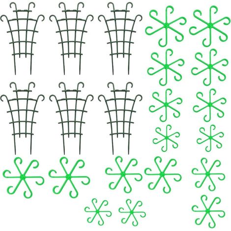 Climbing Plant Support Outdoor and Indoor 6 Pieces with 4 Green Fixing Clips for Climbing Plant Support for Tomato Monstera Trellis Garden Rose Cucumber (1/5)