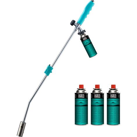Désherbeur thermique gaz 1300°C – 4 cartouches butane 250g – Poignée ergonomique – Allumage piézo-électrique – Kz Garden (1/5)