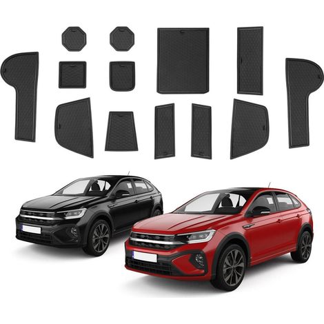 Antirutschmatten für VW Taigo/Nivus 2021-2025, wasserdicht, rutschfest, für Mittelkonsole, Becherhalter, Türfächer