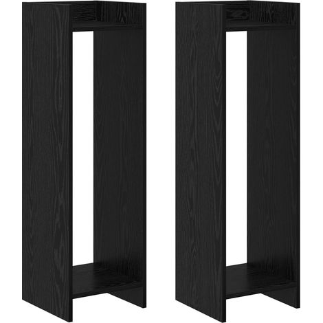 Plant Stand 2 pcs Black Oak 30 x 30 x 100 cm Engineered Wood vidaXL