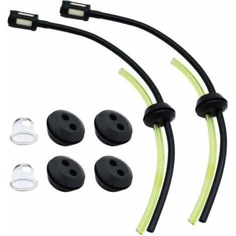 Deux kits de filtres à carburant universels avec raccords pour conduites de carburant, compatibles avec les tondeuses à gazon, les réservoirs de carburant et les filtres à carburant, plus un nettoyant (1/4)