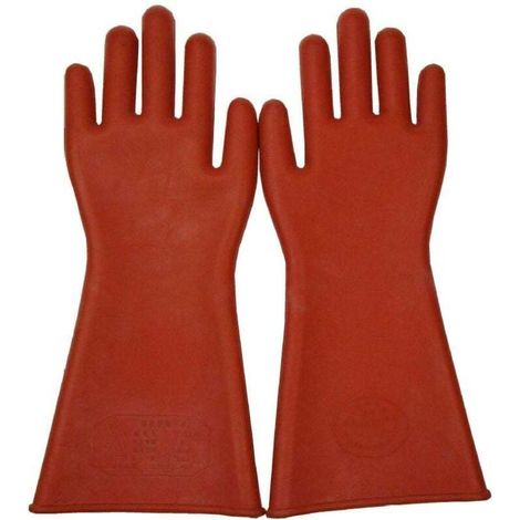 Gants de Travail Électrique en Caoutchouc Isolés 12 kV Sécurité Conforme Normes Ortviai (1/3)