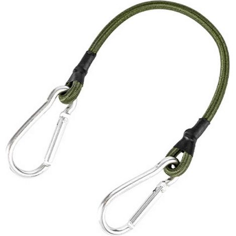 Corde élastique de 30/60/90 cm avec mousqueton, robuste, pour camping, caravane, tente, vélo, kayak et bagages. (1/5)