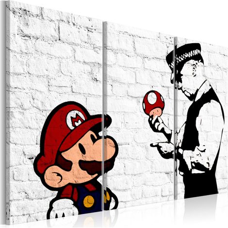 Quadro - Mario Bros (Banksy) - 90x60 (1/4)