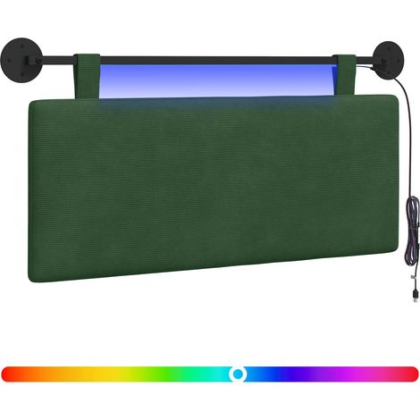 Maison Exclusive - Testiera sospesa Con luce LED Verde Giungla Tessuto in Cords (1/5)
