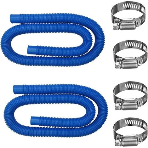 2 tuyaux piscine, 32 mm, plastique résistant et flexible, pour filtration et nettoyage, piscines/spas/aquariums (1/4)