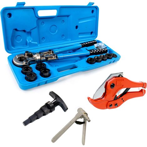 Arcanaute – Pince à sertir PER et Multicouche H et TH – Coffret complet avec coupe tube et emboiture – Matrices Ø 12 à 26 mm – Tête pivotante 580mm (1/5)