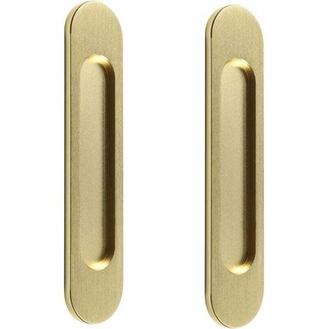 2 poignées ovales autocollantes en or de 15cm, poignée de porte coulissante en aluminium, pour portes de grange coulissantes, fenêtres et placards sans perçage