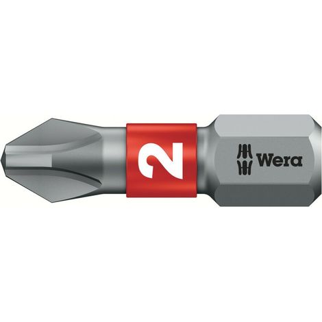 WERA 5056422001 Bit 851/1 BTZ 1/4 Zoll PH 2 Länge 25 mm BiTorsion, zähhart (1/5)