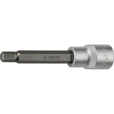 TECWERK Steckschlüsseleinsatz 1/2 Zoll Innen-6-kant SW 8mm L.100mm TECWERK