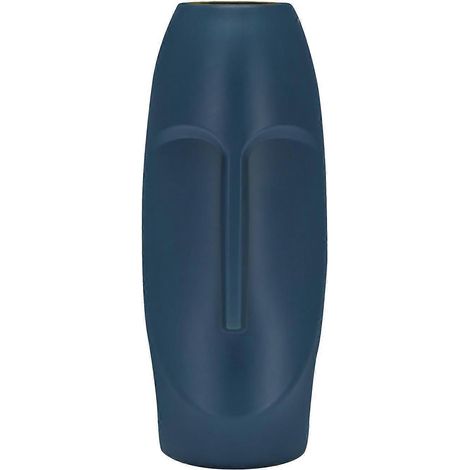 Vase décoratif abstrait minimaliste nordique en PE en forme de tête - Bleu (1/5)