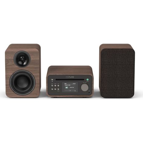 Pure Classic Stereo Mini Heim-Audio-Mikrosystem 40 W Braun, Walnuss