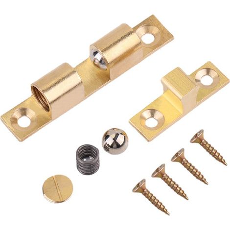 Lot de 10 loquets à bille en cuivre de 42 mm, à double bille et vis, pour la fermeture de meubles et d'armoires.