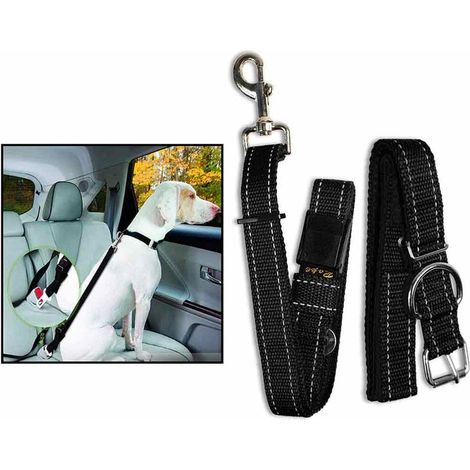 Guinzaglio per Cane Multifunzione con Attacco Cintura di Sicurezza per Auto Regolabile Max 120 cm Misura Grande per Sicurezza in Macchina (1/4)