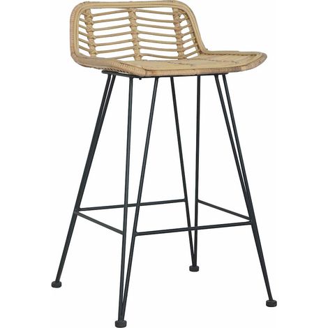 Maison Exclusive - Sedie da Bar 2 pz in Rattan Naturale (1/5)