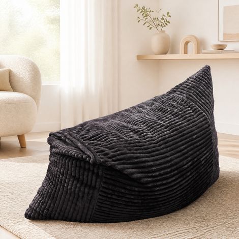 Puff convertibile 3 in 1, sedia divano letto, in velluto a coste, grigio scuro (1/5)