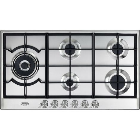 De Longhi Piano Cottura NSL590DX a Gas 90 Cm 5 Fornelli Acciaio (1/3)