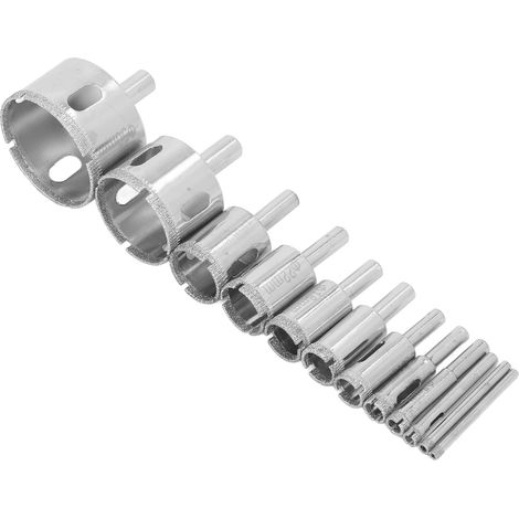 Jeu de scies cloches diamantées à queue ronde, jeu de forets robustes à grande vitesse adaptés au verre, au marbre et à la céramique. (1/5)