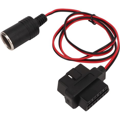 Adaptateur prise allume-cigare OBD2, connecteur femelle 16 broches en T, câble d'alimentation pour véhicules avec OBD. (1/5)