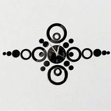 Orologie Au Parete Adesivo Orologio Modern Effetto Specchichio Con Cerchi Forma Piu (1/2)