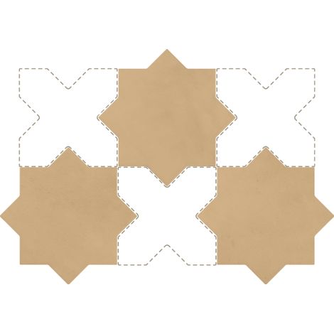 Carrelage sol / mur forme étoile 16,8x16,8 cm KASBAH STAR FAWN (vendu par boite de 0,50m2)