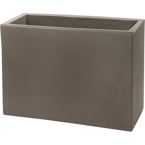 Rechteckiger cappuccino blumenkasten 60x24,5 cm h 24,5 mod. Schio cassa