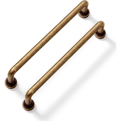 Poignées de cuisine en laiton antique (lot de 2) - Entraxe : 160 mm - Style vintage (1/5)
