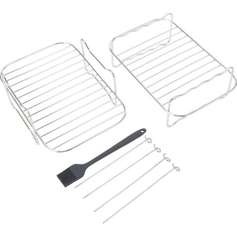 Support De Friteuse, Support De Grillage En Acier Inoxydable, Plateau De Panier De Friteuse à Air Rectangulaire, Support De Cuiseur Vapeur, Supports De Déshydrateur De Brosse Pour Foodi DZ201 401 (1/5)