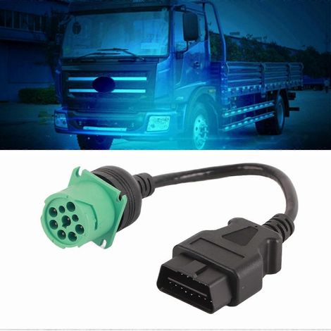Adapterkabel für 9-poligen Stecker auf 16-poligen OBD2-LKW-Diagnosescanner für Cummins-Dieselmotoren