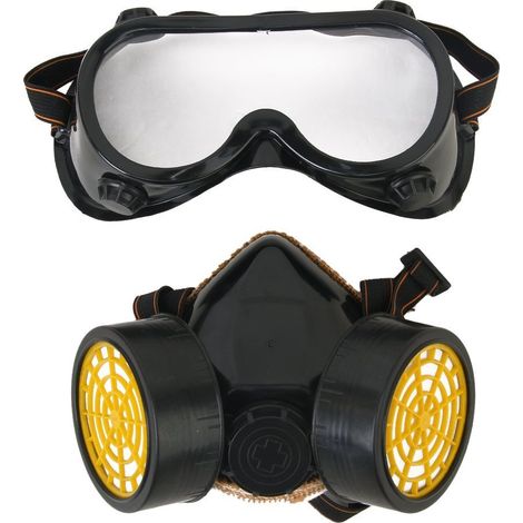 gaz industriel chimique anti-poussière respiratoire Peinture Masque + Lunettes Lunettes (1/5)