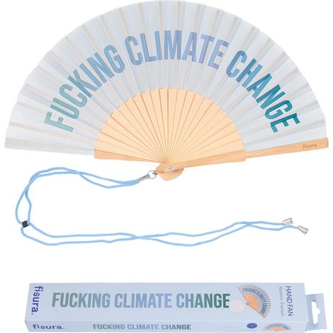 Ventaglio Fucking Climate Change 42.5x23cm Blu Fisura (1/5)