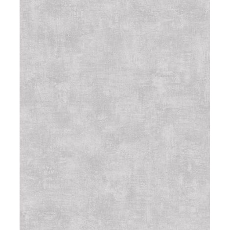 Papier peint uni effet toile lin gris clair (1/2)