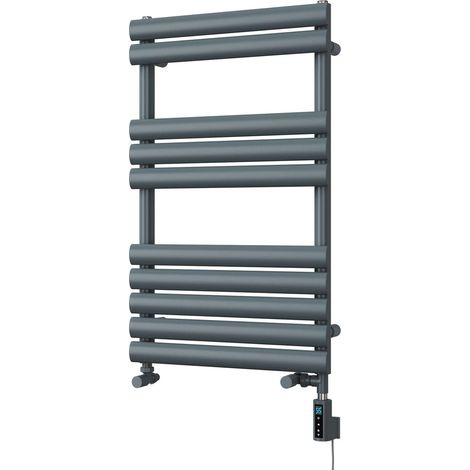 Omeara - Anthracite Dual Fuel Towel Rail H825mm x W500mm Thermostatic WIFI (1/3)