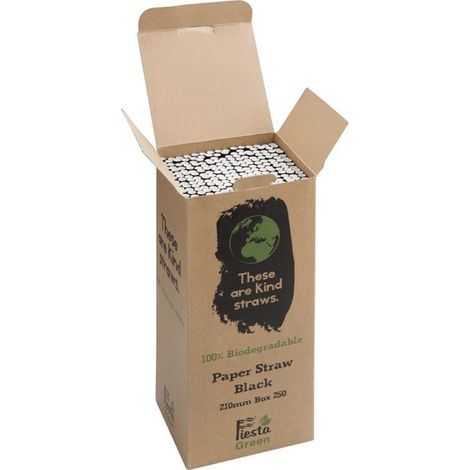 Paille Biodégradable Noire En Papier - Lot de 250 -  Fiesta Green (1/5)