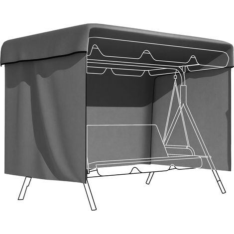 Funda impermeable protectora pour balancelle de jardin 3 places avec fermeture eclair antipoussiere et anti vent 215x155x150 cm (1/5)