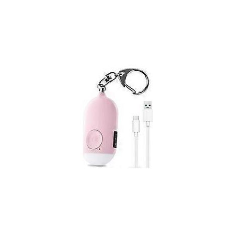 130 dB persönlicher Notruf, wiederaufladbarer Sicherheitsalarm mit LED-Taschenlampe und Einbruchmelder, für Frauen, Kinder, Senioren und Abenteurer – Pink (1/5)