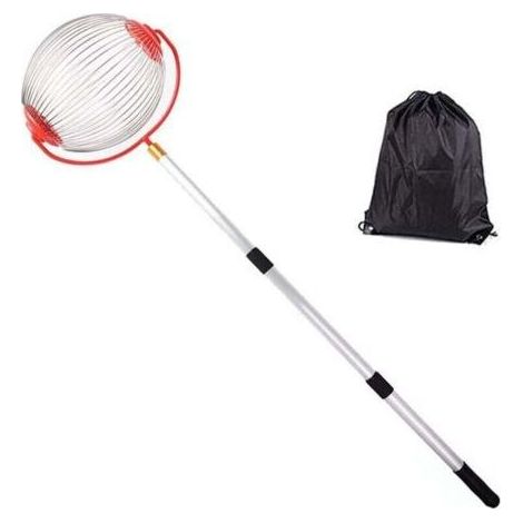 Ramasse noix et châtaignes – Outil manuel avec rouleau flexible – Manche télescopique 82 à 122 cm – Acier au carbone (1/5)