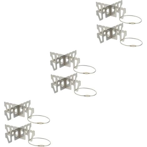Soporte para hornilla de alcohol de 6 piezas, rejilla para hornilla de alcohol, soporte en cruz, rejilla para hornilla de acero inoxidable, rejilla para hornilla portátil, ganchos de acero inoxidable, (1/5)