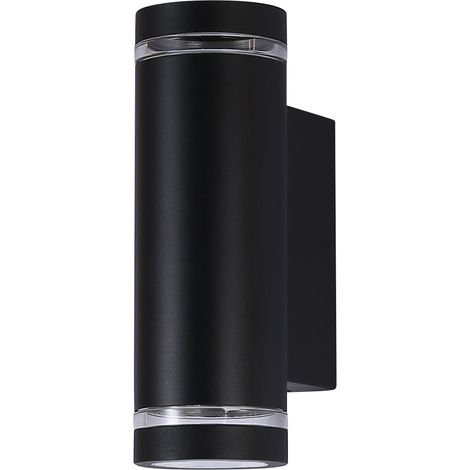 Applique esterno cilindro nero 2xGU10 IP54 Fondo Italux (1/3)