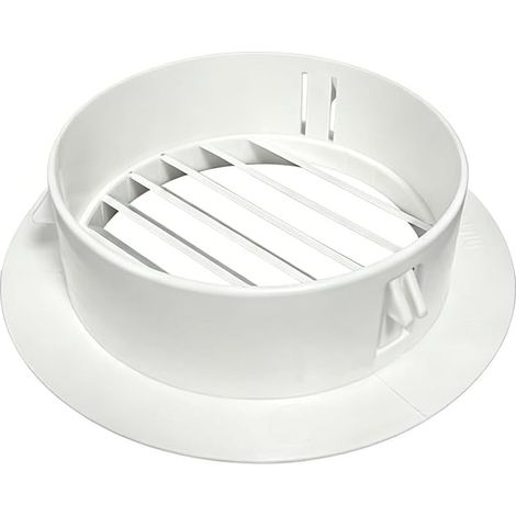 Grille Aeration Ronde 100mm Bouche VMC Double Flux Grille Ventilation Exterieur et Interieur Cache VMC en Plastique Blanc pour Mur Plafond Registres Grilles et Bouches d'Aeration Maison Bureau (1/5)