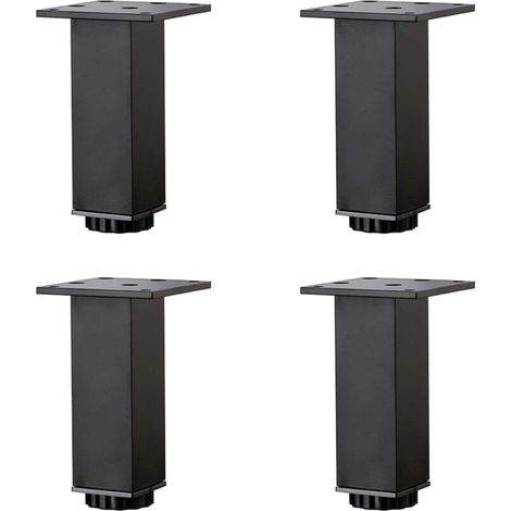 Pieds de Meubles en Alliage D'aluminium Réglables en Hauteur,Pieds de Table Basse de Canapé,Pieds D'armoire de Salle de Bain de Lavabo,5-40cm,Noir Mat,avec Vis,4 pieds (12cm/4.7in) (1/5)