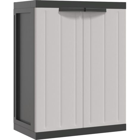 Armoire de rangement d'extérieur gris et noir 65x37x85 PP (1/5)