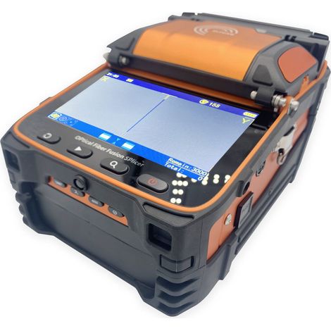 Elfcam – Soudeuse fibre optique Ai9 – Alignement cœur à cœur – 6 moteurs – Écran tactile 5 pouces – Compatible FTTH FTTB – Résistante à l'eau et aux chocs