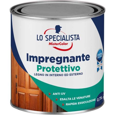 Lo specialista impregnante protettivo in acqua colore noce antico 0,75l (1/2)