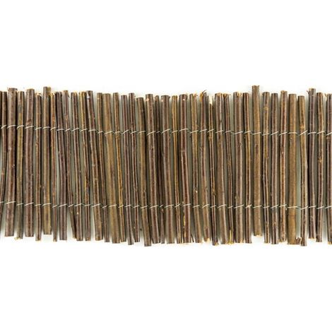Clôture bois décorative 200x15cm – branches de fougère – résistante aux intempéries – pour aménagement extérieur – Mediawave Store